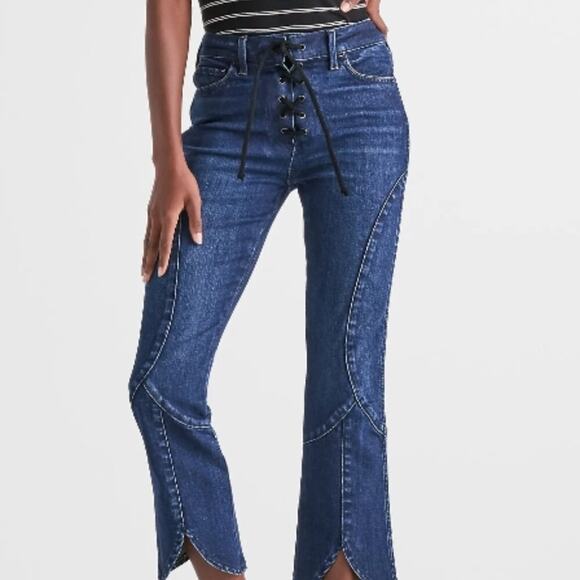 lace up bridgette crop flare jean in tigris - Picture 1 of 4